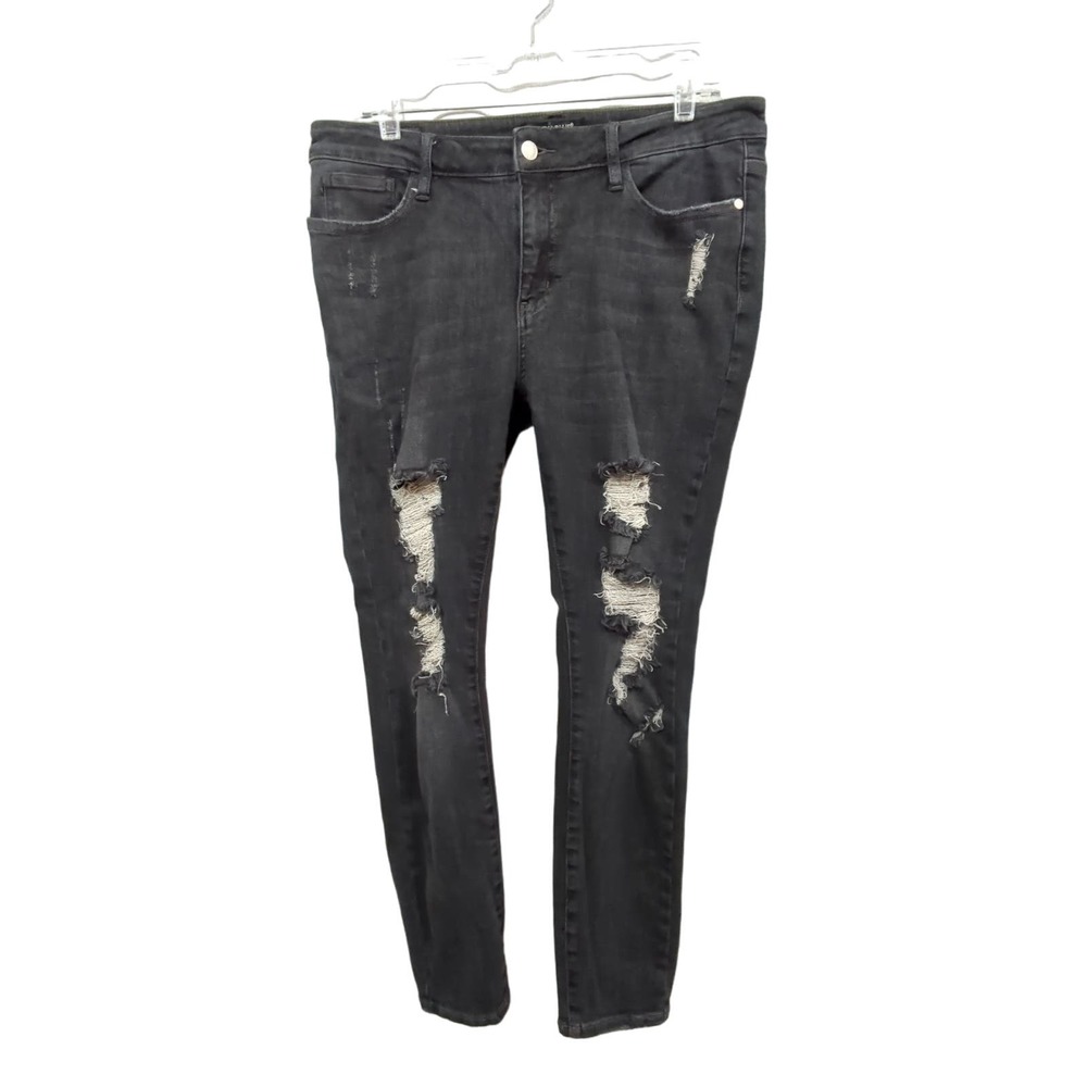 Judy Blue Jeans Womens 15/32 Black Skinny Fit Distressed‎